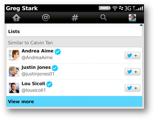 Twitter app para BlackBerry 5