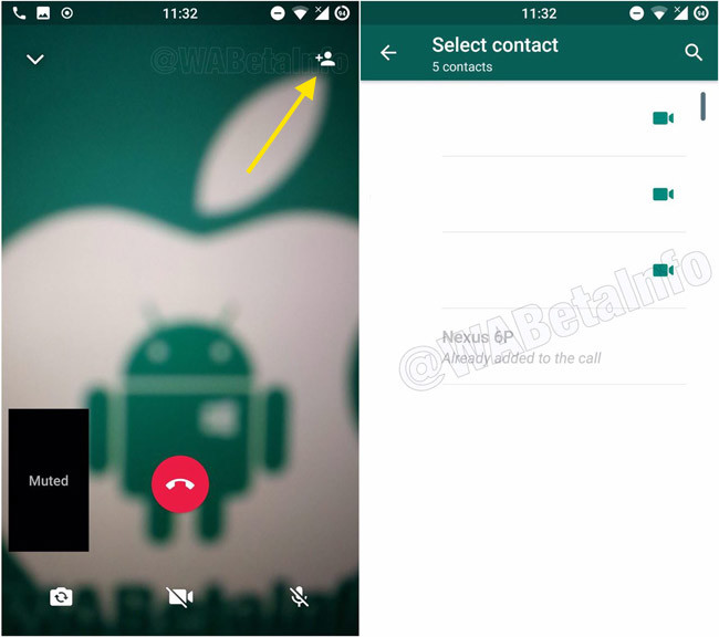 Videollamada grupal en WhatsApp para Android