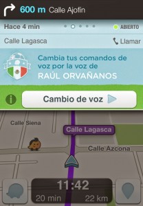 Waze con voces de Raúl Orvañanos y Guillermo Schutz sugerencias