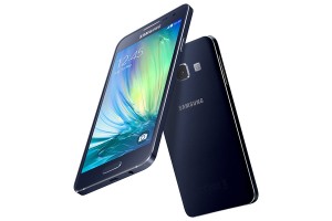 Samsung Galaxy A3 color azul frente y cámara posterior de lado