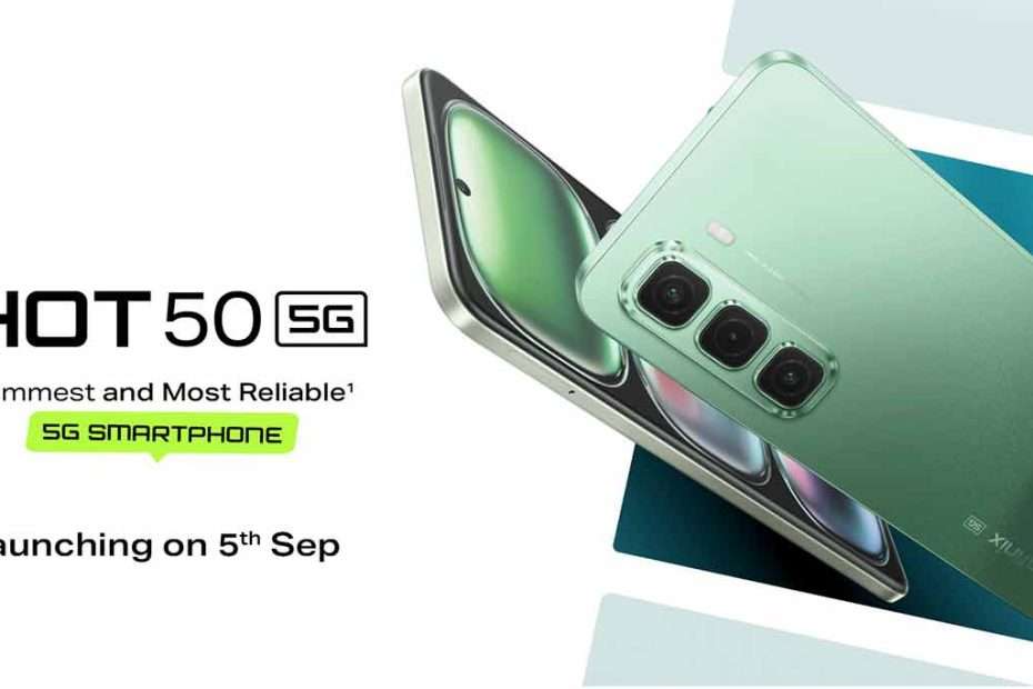 Infinix Hot 50 5G banner de su lanzamiento oficial