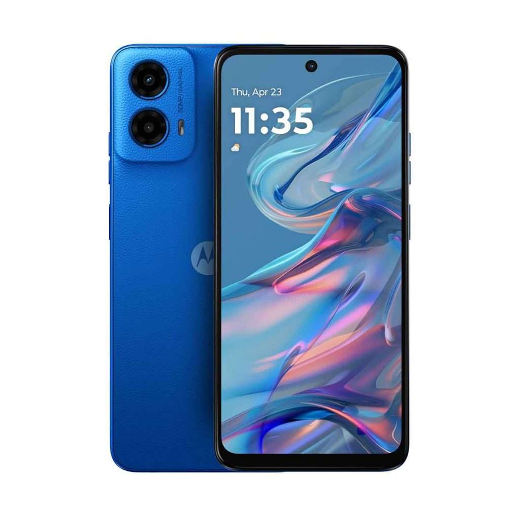 Motorola Moto G45 color azul cámara trasera y pantalla - es un Android accesible